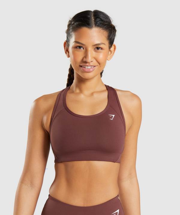Damske Športové Podprsenky Gymshark Essential Racer Back Ruzove Hnede | NB4806357